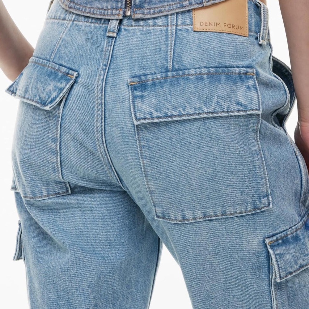 Denim Forum Cargo Jeans 90s Edie Lo Rise Cargo Baggy Loose Fit Size 25 Aritzia